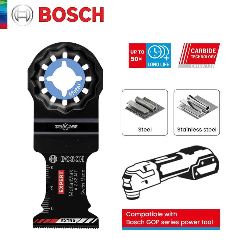 Imagem -02 - Bosch-lâminas de Serra Oscilante de Aço Acessórios Starlock Expert Metalmax Aiz 32 Ait 32x91 mm Gop12v28 Gop185-li