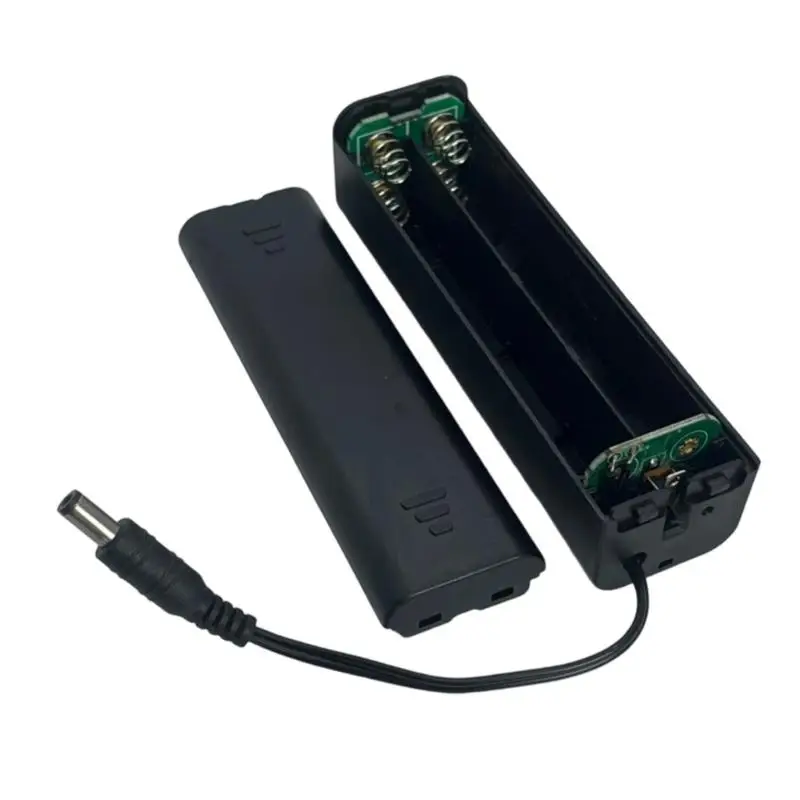 R53C 8 Slot 8 2A Battery Holder Featuring On/Off Switches and with Cover DC5521 Male Port for 12V LED Applications
