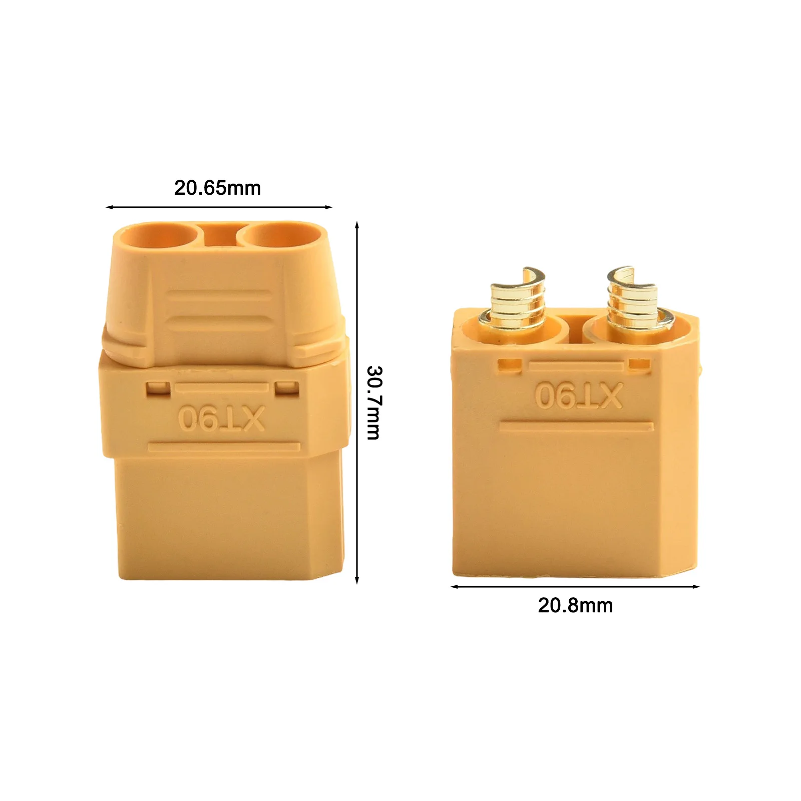 20 Pcs Connectors Male And Female, 90A Gold Plated RC Battery For Model Airplane Motor Yellow Electric Vehicle Connector
