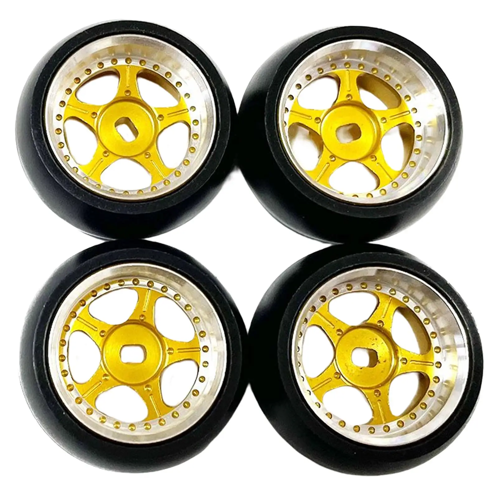 4x RC Wear Resist Rubber Drift Tyre Hard Anodized Wheel Rims for Wltoys K969 K989 P929 1:28 RC Car Accs Spare Parts Replacements