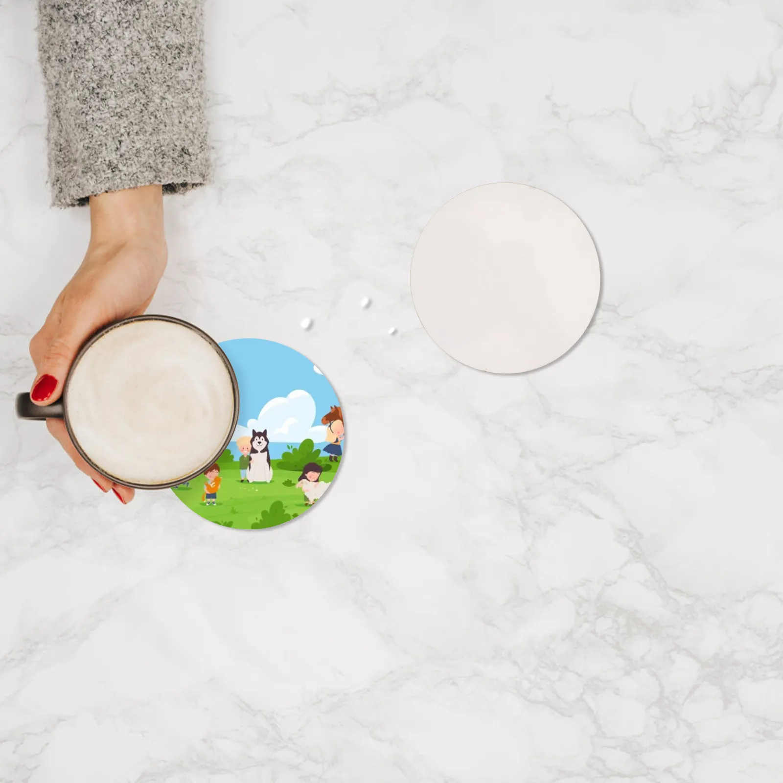 

10Pcs Wood Sublimation Cup Coasters DIY Heat Transfer Printable Cup Pads Small Sublimation Blanks Blanks for Vinyl Projects