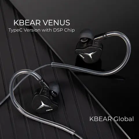 KBEAR Venus IEM USB-C Wired Earbuds,HiFi earphone withmic for iPhone15/16/17 Samsung