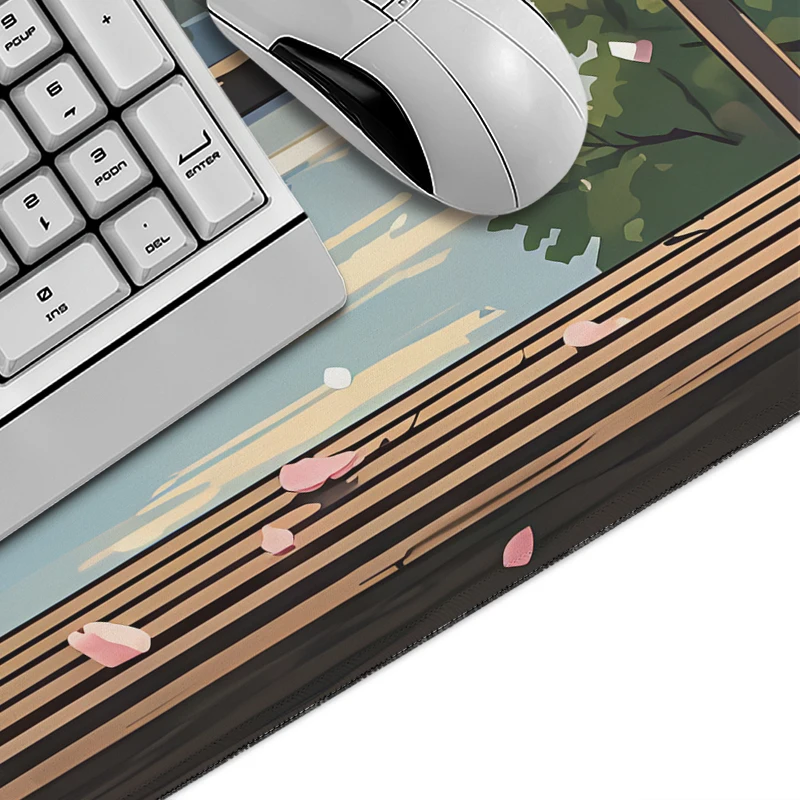 Mouse Pad Black Cat Cherry Blossom Gaming XL Custom New Large Mousepad XXL Soft Non-Slip Office Office Accessories Mouse Mats