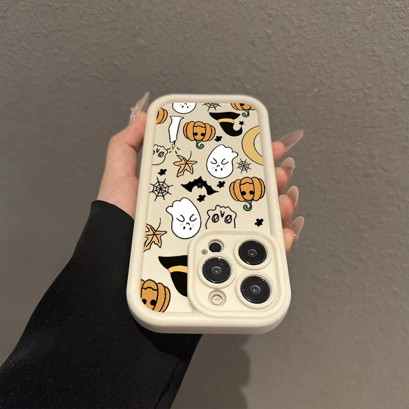 Capa de telefone abóbora fantasma elementos de halloween para realme 14 pro plus 5g 14x 13 12 11 10 9 8i 8 c75 c65 c63 c55 c53 doces tpu capa