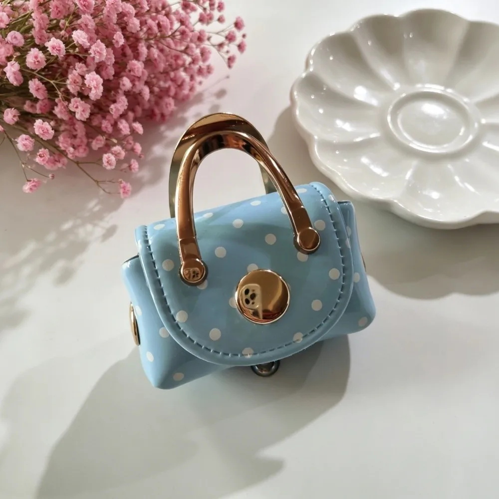 Vintage Style Polka Dot Coin Purse Portable Lightweigh Mini Wallet Versatile Macaron Color Bag Pendant Charm Gift Giving