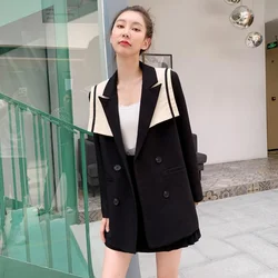 2024 New Design Suit Coat Women's Autumn Navy Collar Fried Street Temperament Casual and Slim Suit for Age Reduction