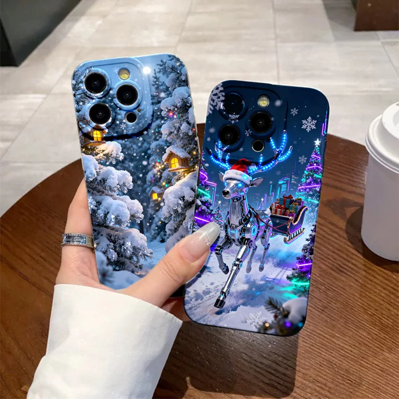 السنة الجديدة عيد الميلاد 2026 جراب هاتف آيفون 17 16 15 14 13 برو ماكس 17 16 15 7 8 زائد 11 13 برو مكافحة الإفلات لينة غطاء سيليكون