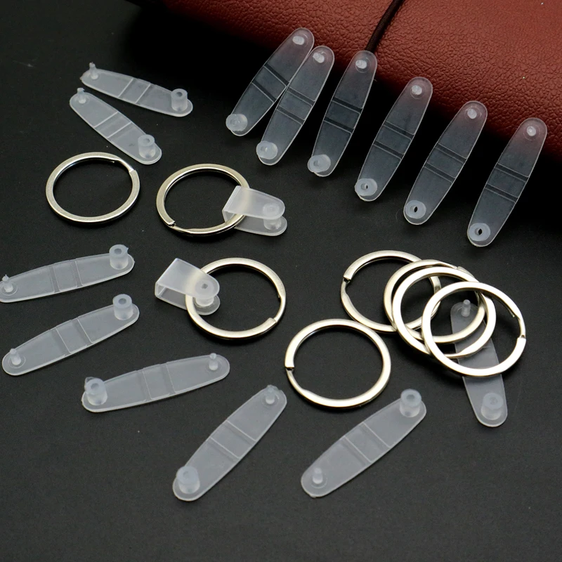 5/10/20/30pcs Fashion White Transparent Clear Buckle Button Keychain PP Clip Folding Ornament Keyring Key Chain DIY Accessories