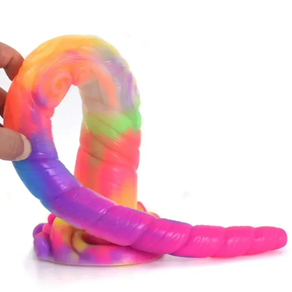 6182025FAAKSilicone Luminous Penis Anal Plug  Male Female Sexual Toys Unicorn Loser, Private Parts Masturbation Orgasm Noctiluce