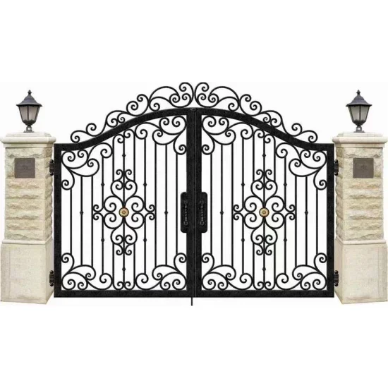 Main Garden Gates Wrought Iron Driveway Gate Villa Door Swing Door Courtyard Community Double Open Metal Security Door