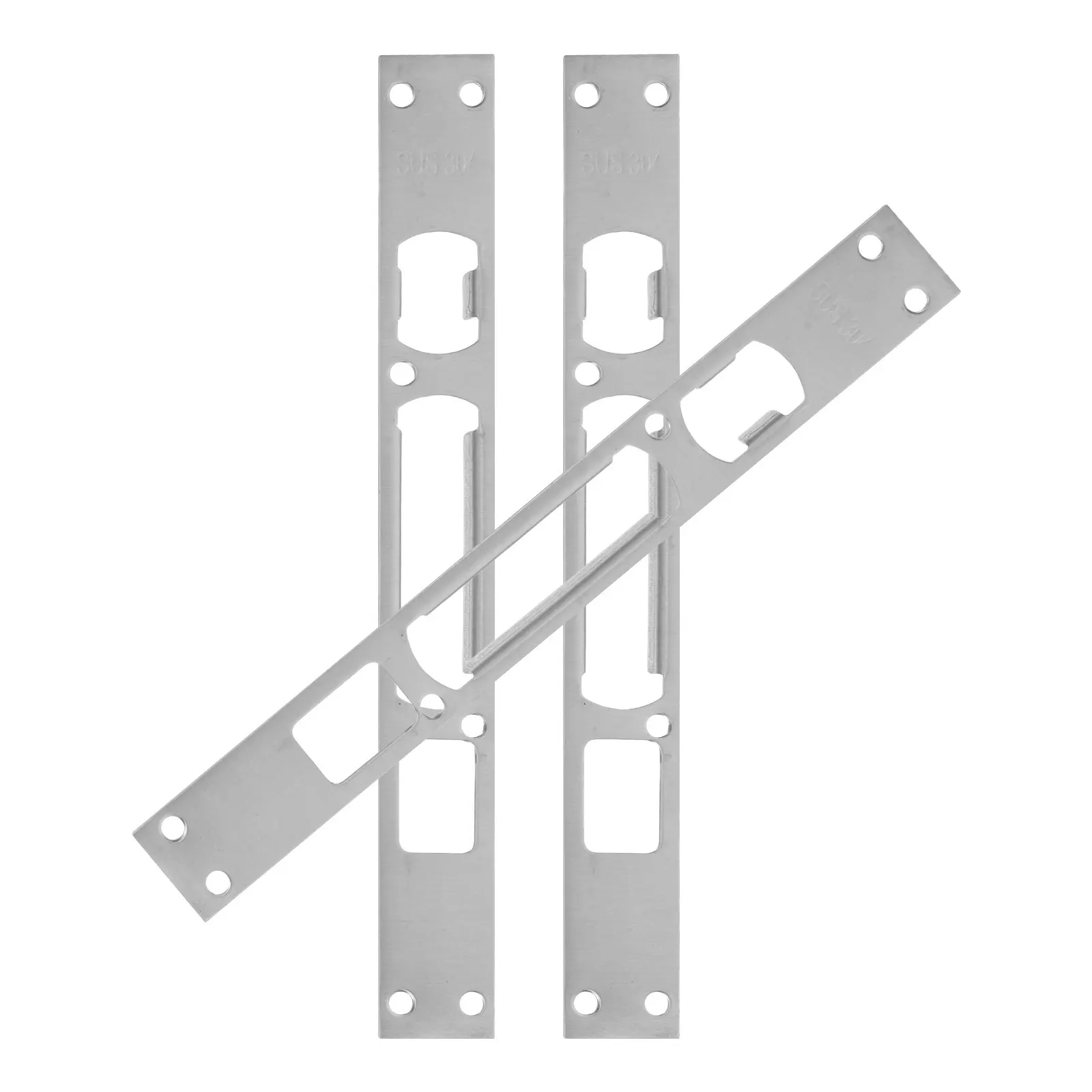 

3Pcs Corrosion Resistant Stainless Steel Door Security Strike Plates Deadbolt Reinforcement Kit for Outswing Doors Anti Theft
