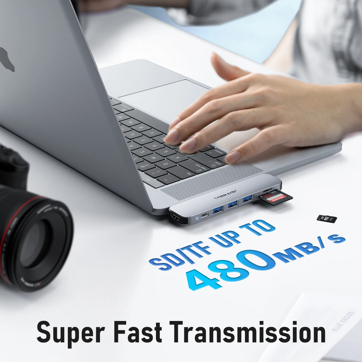Lemorele TC52 7 في 2 منافذ USB C محطة إرساء من النوع C إلى محول HDMI USB Hub 3.0 5Gbps نقل أسرع لأجهزة الكمبيوتر المحمول MacOS Apple
