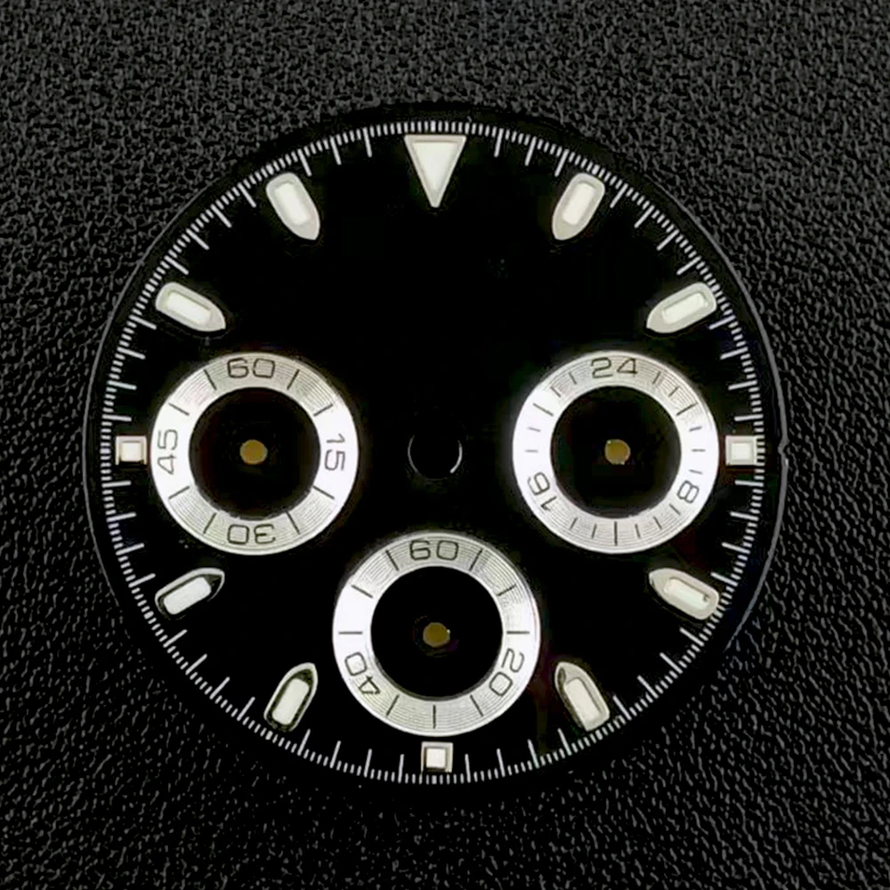 Cadran VK63 pour hommes, logo personnalisé, cadran de synchronisation, cadran lumineux vert adapté au mouvement à quartz VK63, accessoires de montre