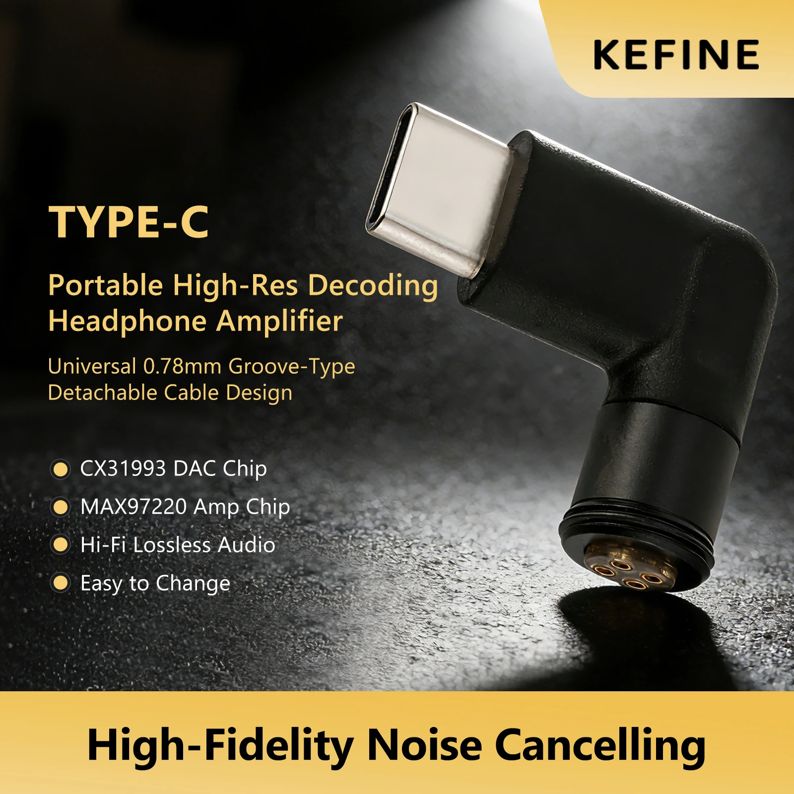 KEFINE Type-C High-fidelity Portable Decoding Headphone Amplifier for Modular Plug