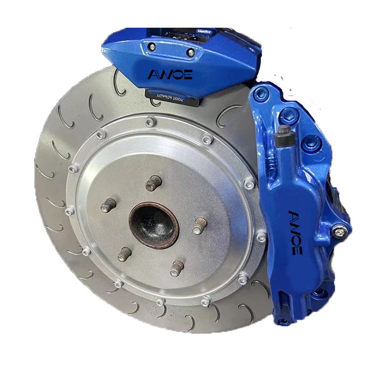 Heißer Verkauf Racing Bremssätze 5200 4 Topf Kolben Bremssattel Kit für Honda Civic R17 2012-2022 Angepasst Rosa Logo