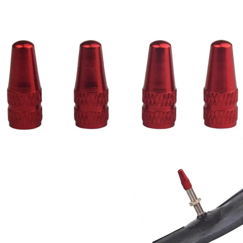 4 Pcs Aluminum Alloy Bike Tire Caps Presta Valve Cap Bike Dust Caps Tire Bicycle Presta French Valve Stem Cover