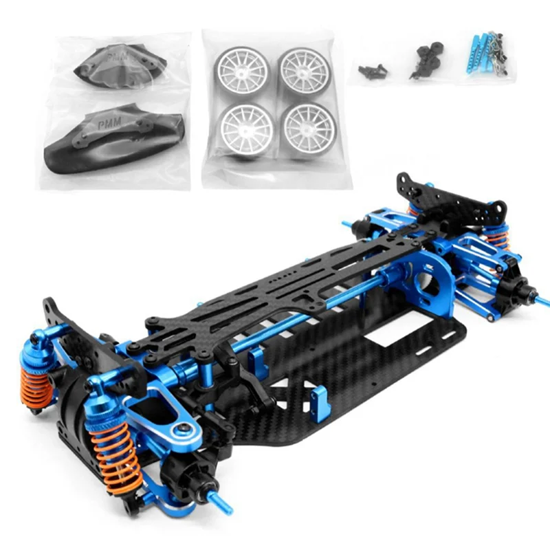 New Aluminum Shaft Drive Carbon Brazed Frame 1/10 4Wd RV Frame Kit for Tamiya Tt01 Tt01E Car