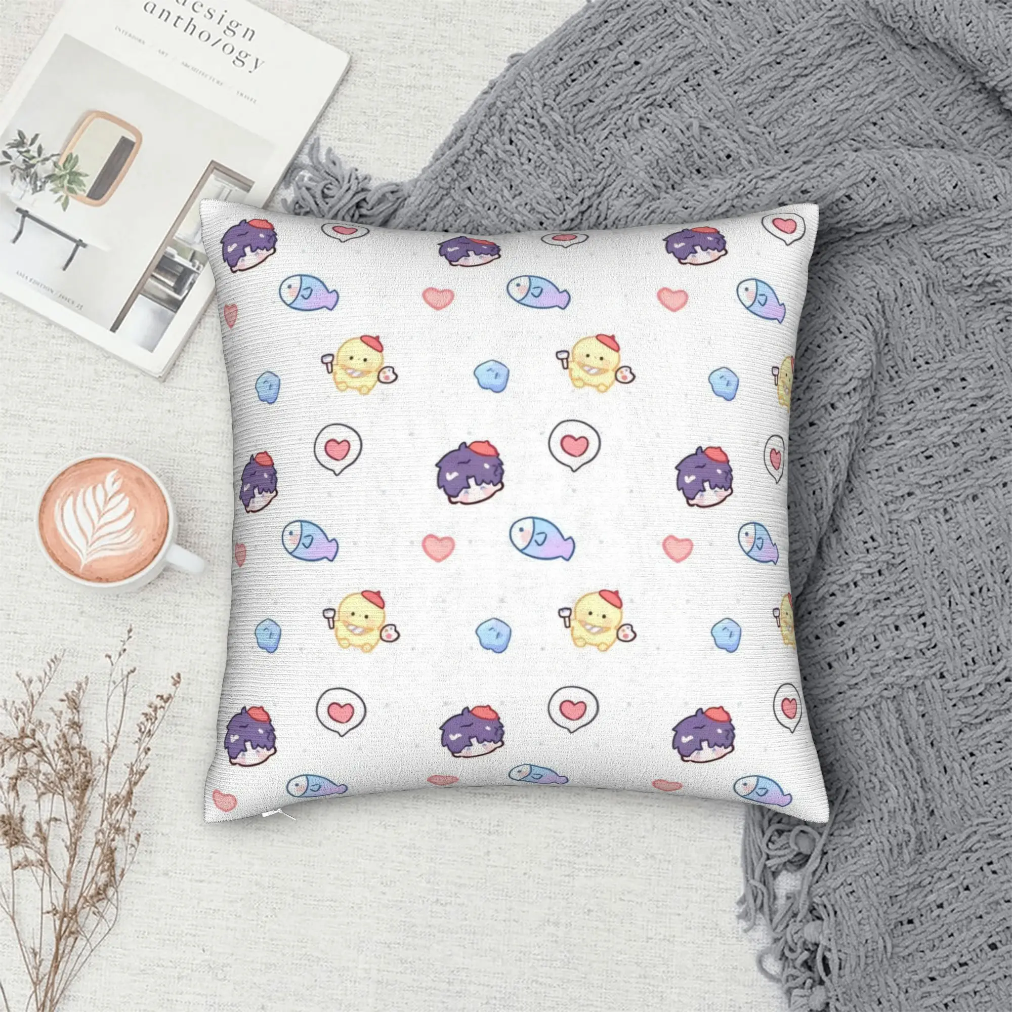 COOL V-Valko L-Love and Deepspace Pillow Case  Cute Funny Pillow Cover Square Pillowcases For Living Room Sofa