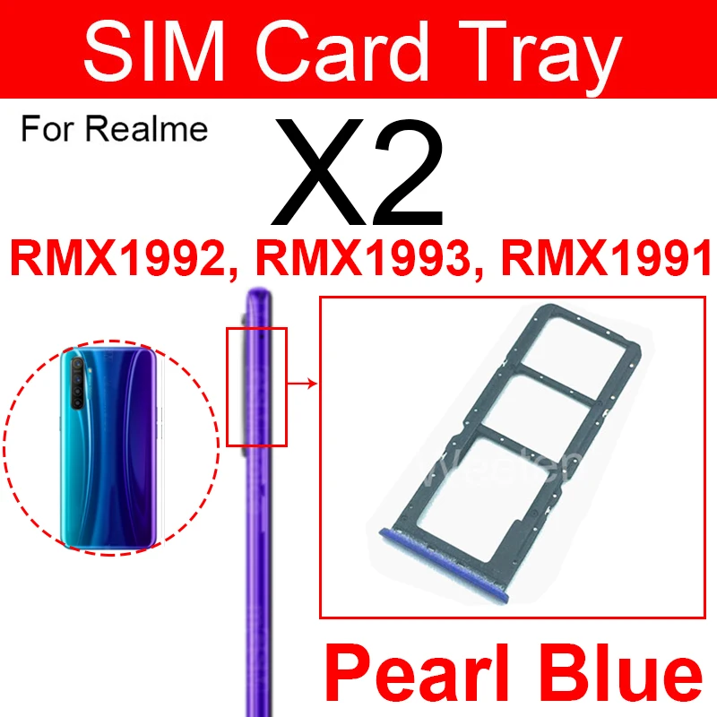 สําหรับ OPPO Realme X2 X2 Pro ซิมการ์ดถาดซ็อกเก็ตซิมการ์ดถาด SD Card Reader ช่องใส่เปลี่ยนชิ้นส่วน