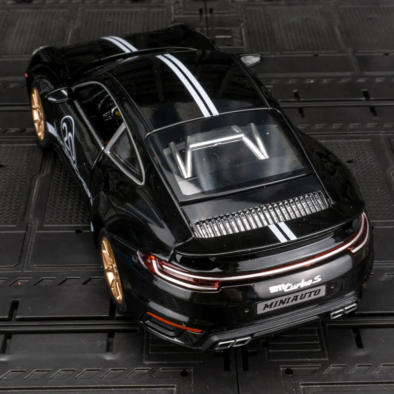 1:24 911 Auto Turbo Modell S Sportwagen Metall Sound und Licht Spielzeugauto Legierung Automodell, um als Geschenk an Freunde zu verschenken