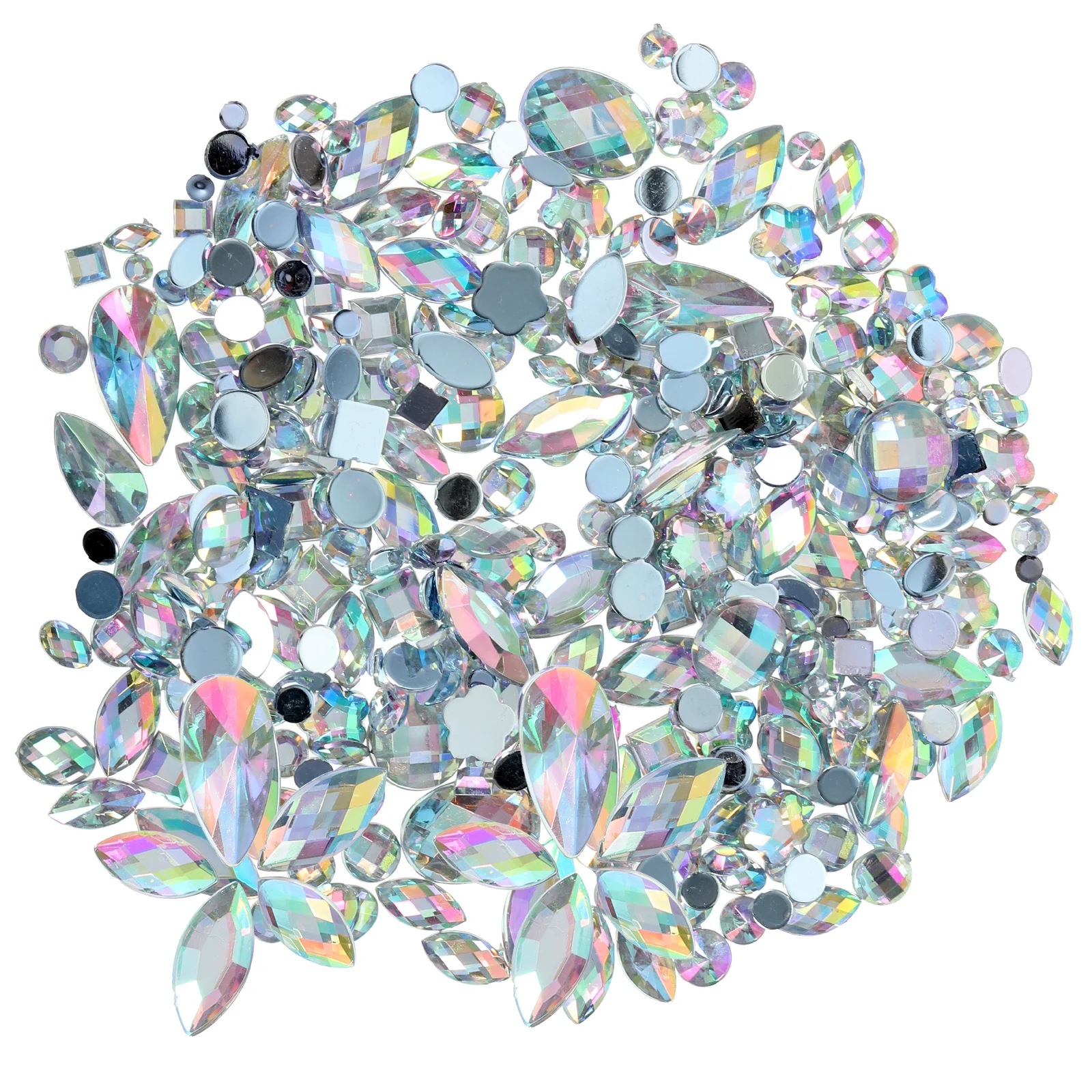 

300 шт. плоских акриловых страз, разноцветные, в форме бриллианта, для дизайна ногтей, украшения для рукоделия, маникюра