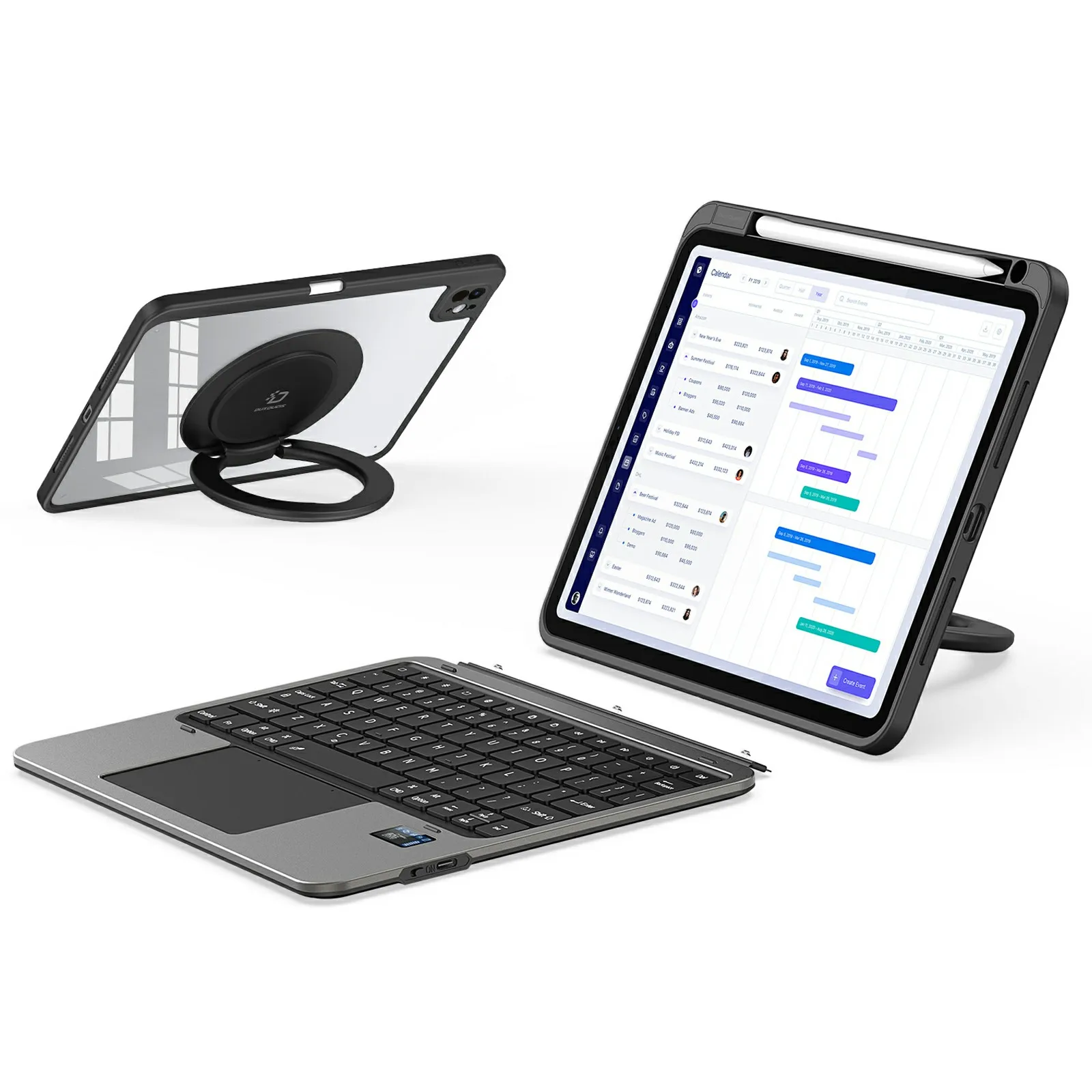 

DUX DUCIS VK Series For iPad Pro 11 (2024) Detachable Keyboard Case Kickstand Tablet Cover with Touchpad