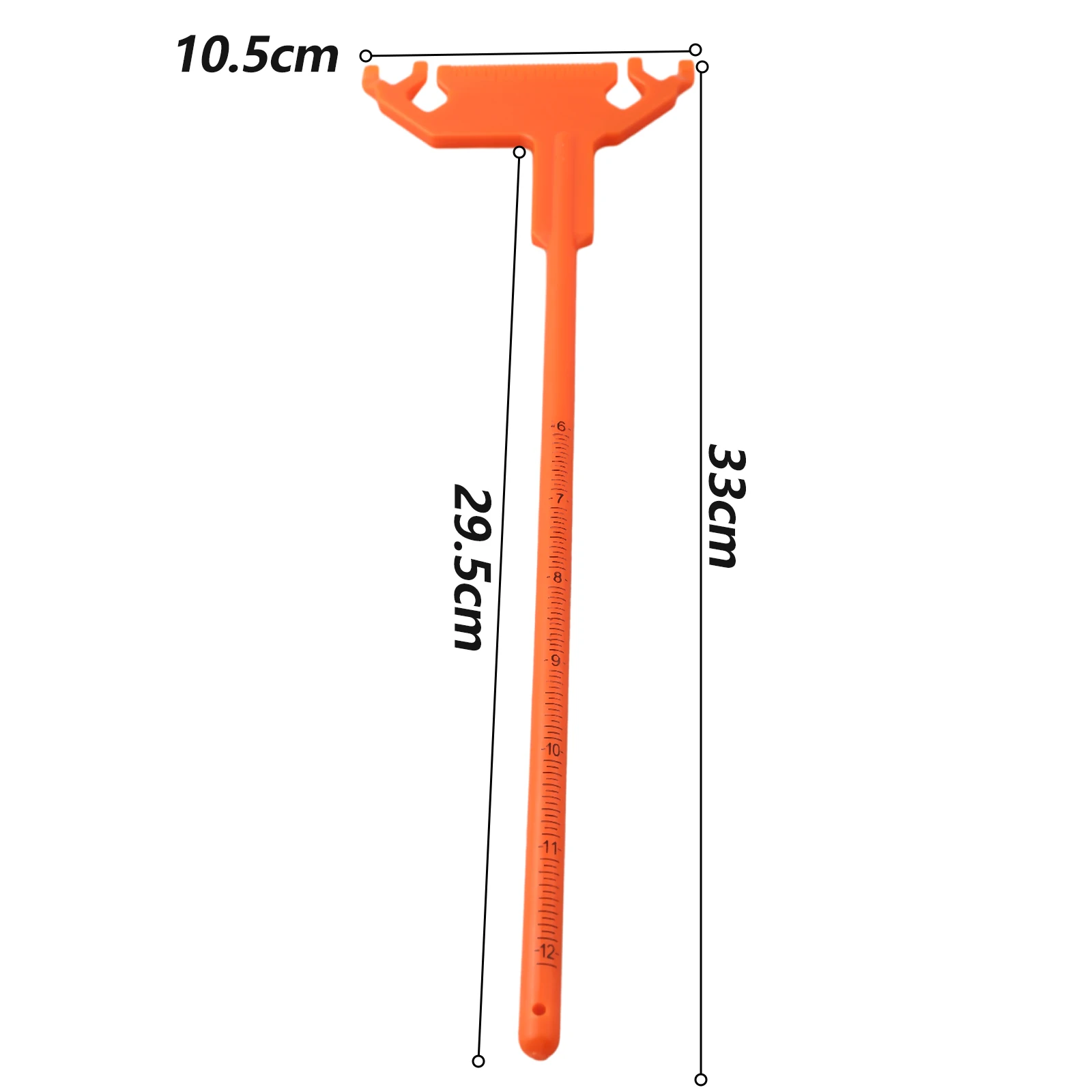 Adjustable T-Ruler Tool for Recurve Bow String Stop Measurement Plastic Orange Dual Scale 37g 12.99x4.09x0.39in