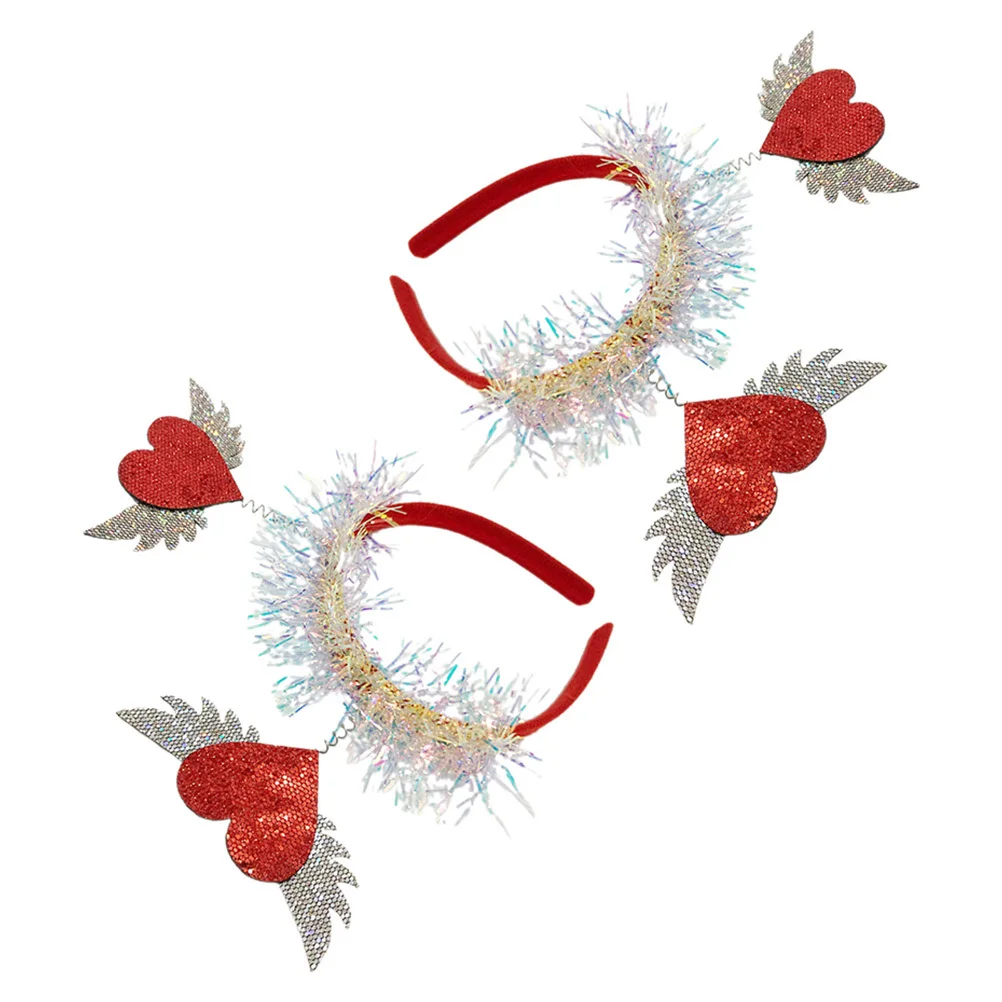 

2pcs Heart Headband For Women Valentine Day Headband Lightweight Hair Accessories Party Festival Holiday Decor Gift