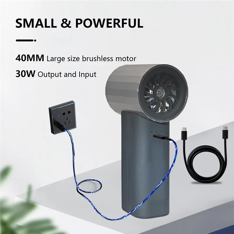 

AS95-X20 40MM 110000RPM Turbo Fan 30W Two-Way Fast Charging Violent Fan Leaf Blower Car Wash Turbo Jet Fan