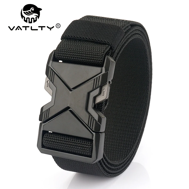 

VATLTY Unisex Stretch Belt Zinc Alloy Quick Release Buckle Military Tactical Belt 95cm-125cm Men's Elastic Waistband Girdle Male