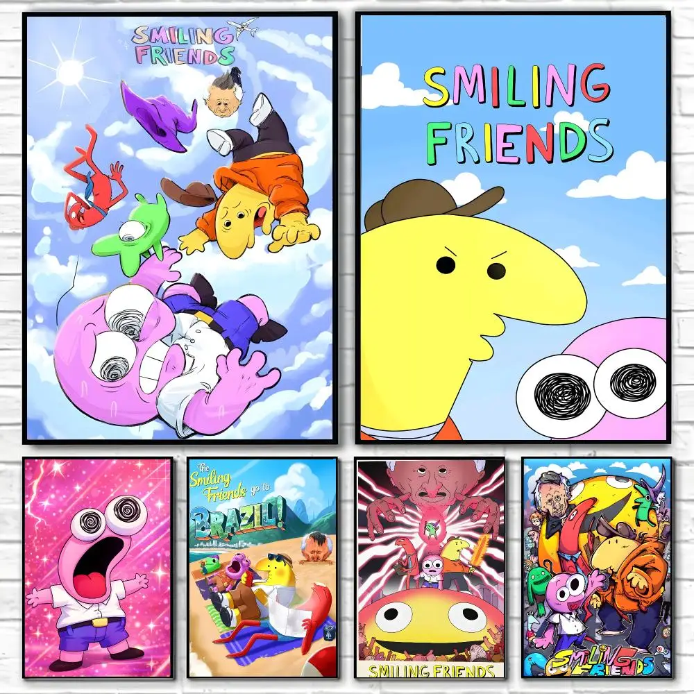 Cartoon Smiling Friends Poster Poster High Quality Wall Art for Home Office Bedroom Living Room Perfect