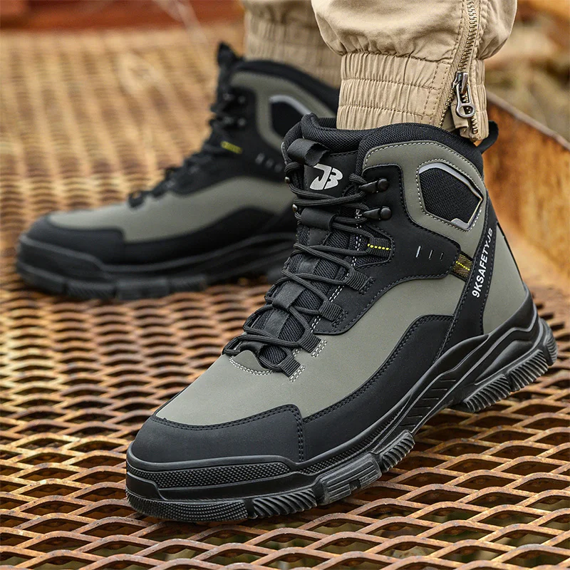 Safety Shoes Men Lightweight Sneaker Steel Toe Cap Shoes Anti-smash Work Shoes Puncture-Proof Work Safety Shoes Protective Boots