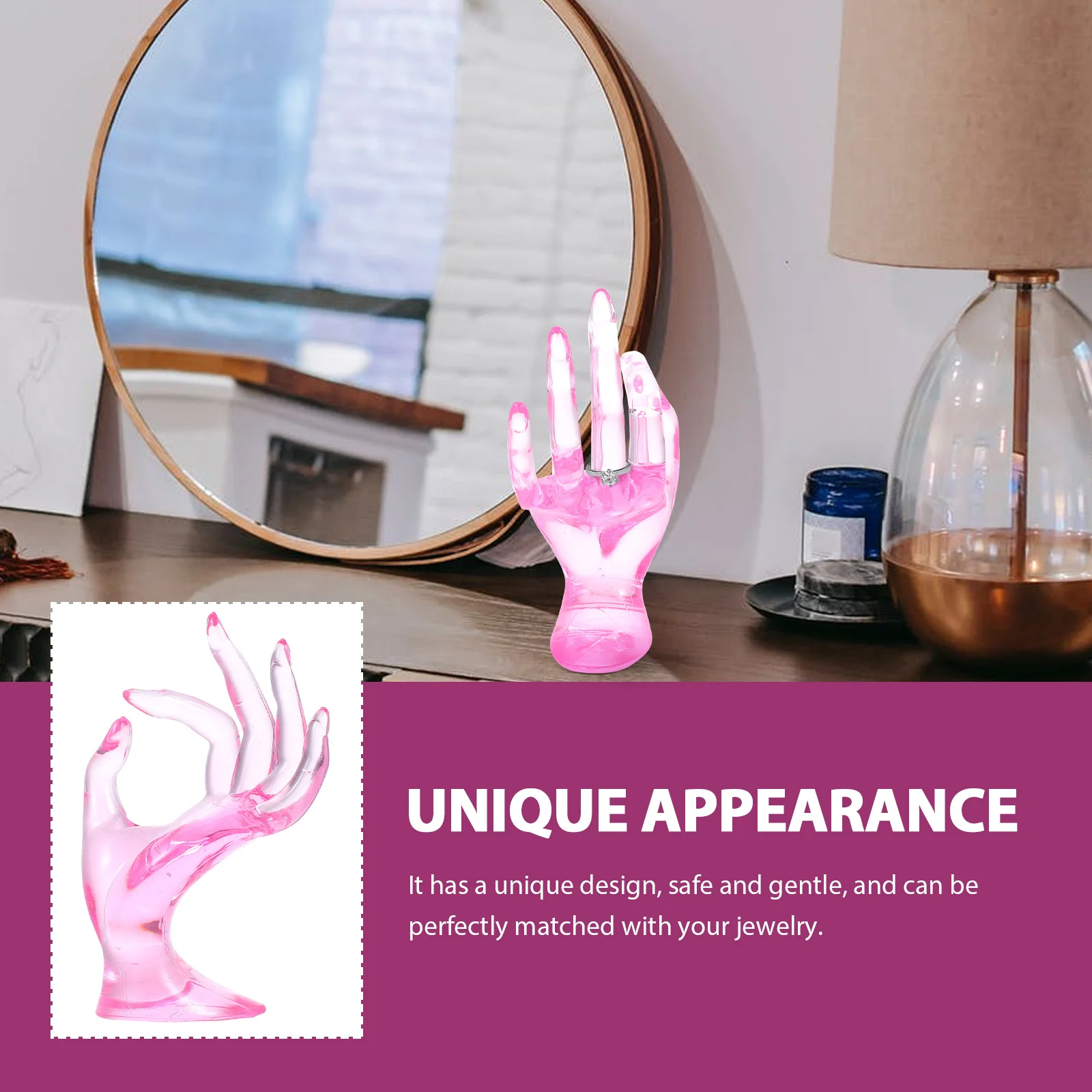 

Hand Jewelry Holder Plastic Desktop Display Stand For Rings Necklaces Bracelets Craft Accessory Tabletop Organizer