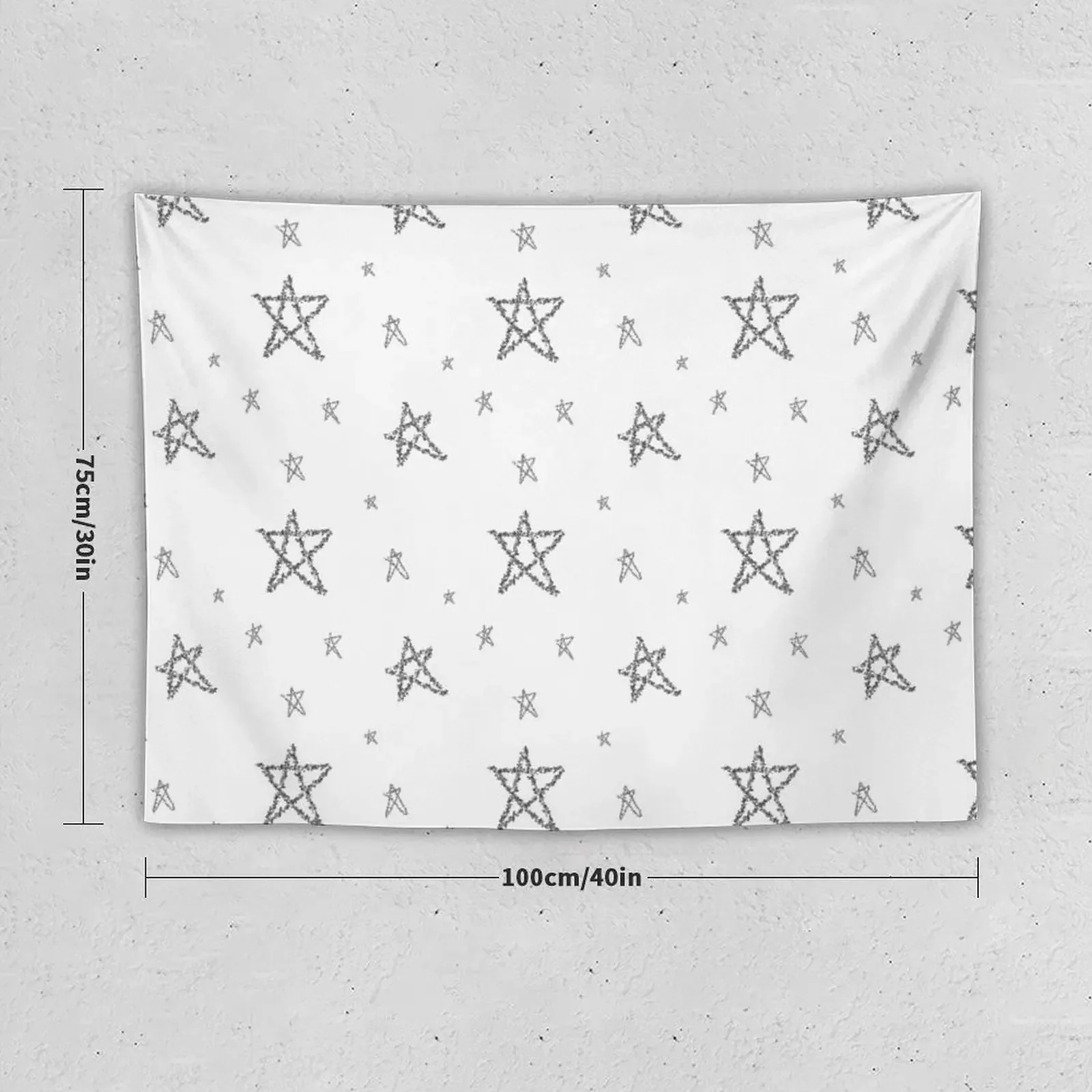 Silver Star Pattern Tapestry Aesthetic Home Decor Wall Hanging Tapestry