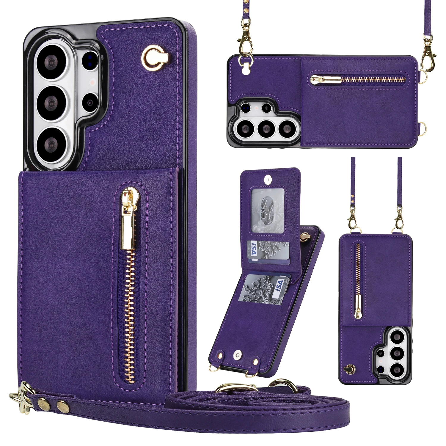 Luxury PU Leather Wallet Case for Samsung Galaxy S22 S23 S24