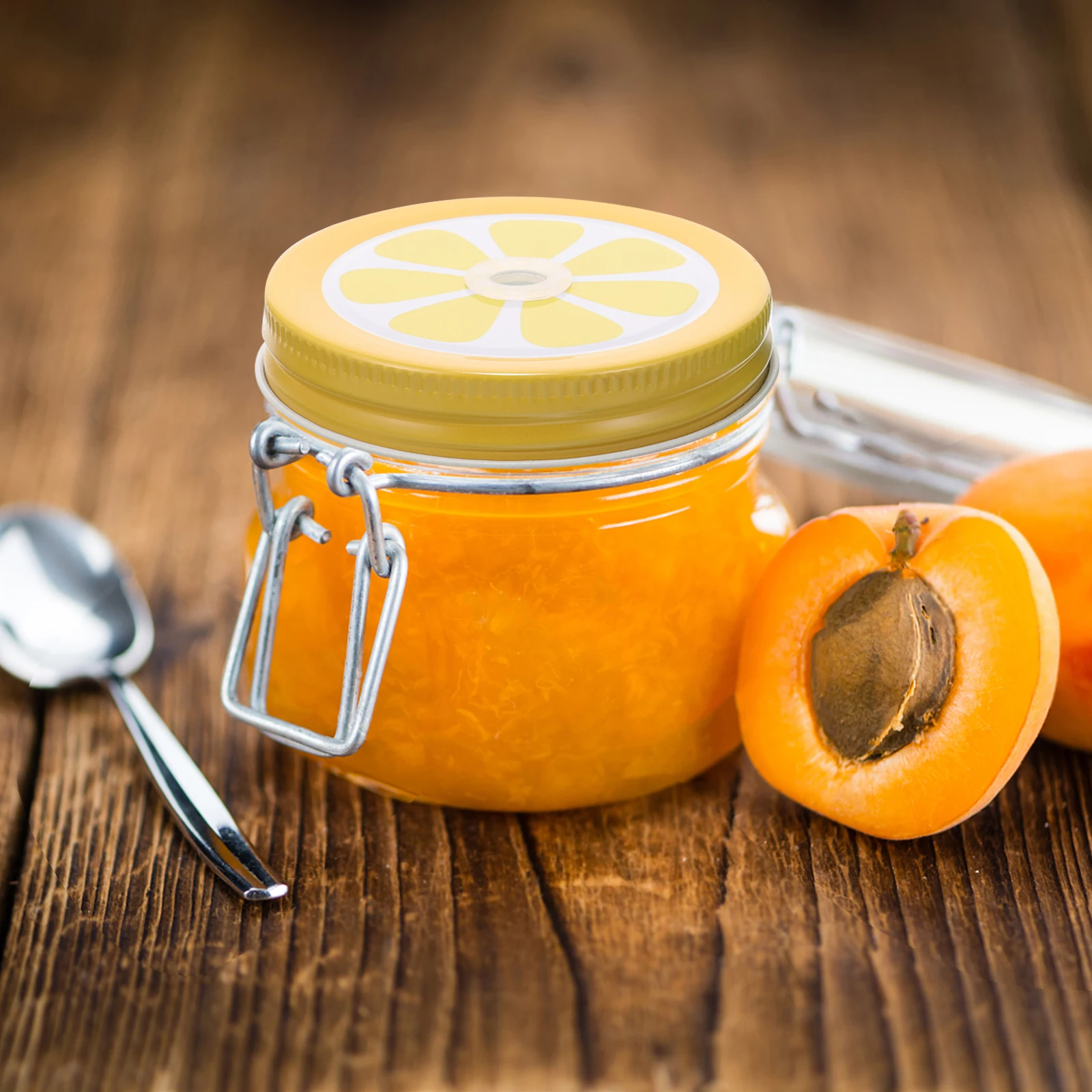 

20Pcs Fruit Pattern Sealing Jar Lids Tinplate Leak Proof Jar Caps Reusable Straw Hole Opening Suitable for Regular Mouth Canning