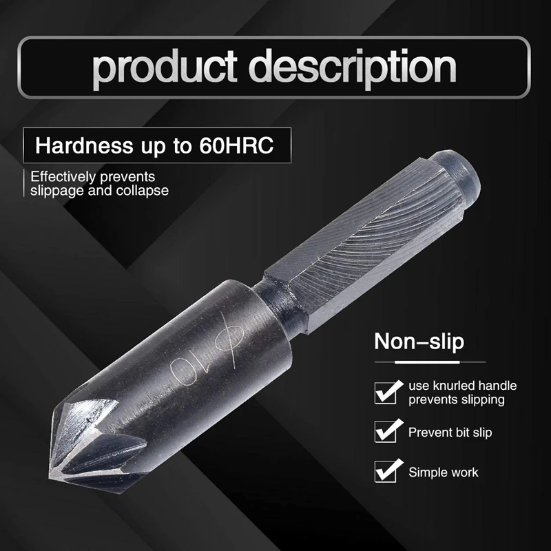 โปรโมชั่น! 2ชิ้น7ขลุ่ย Countersink set Mata Bor HEX Shank Countersink บิตเจาะ Countersink เครื่องมือตัดงานไม้