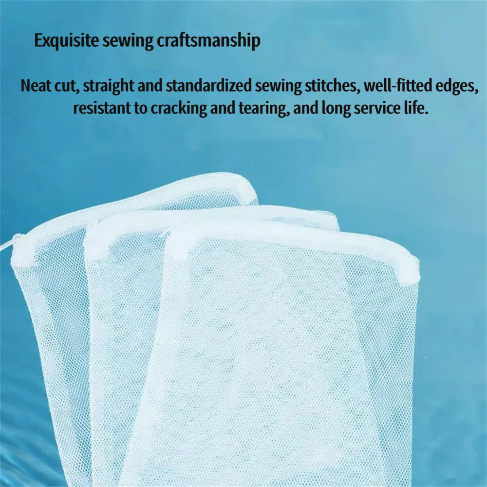 5Pcs 100 Mesh Nylon Dense Hole Filter Net Bag Mesh Bag Acquarium Pond For Bio Ball Carbon Media Aquarium Fish Tank Isolation Bag view 6