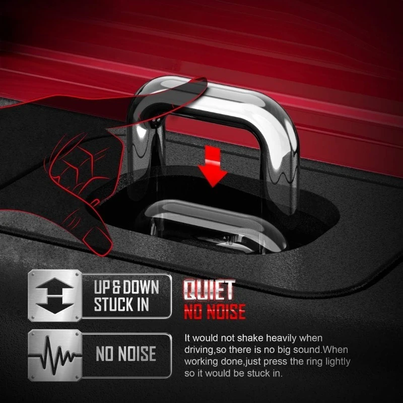 ربطة عنق للأسفل، سرير شاحنة قابل للسحب، الجانب العلوي على شكل حرف D، جميع المعادن متوافقة مع 1995-2018 Ram 1500 2500 3500، وليس لـ 2019+ Mod #6