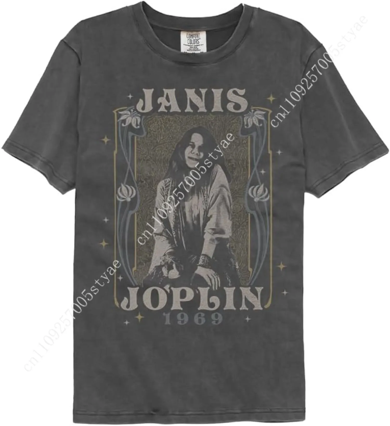 

Premium Collection Janis Joplin 1969 Front & Back Print Adult Comfort Colors T Shirt Vintage Style Tees