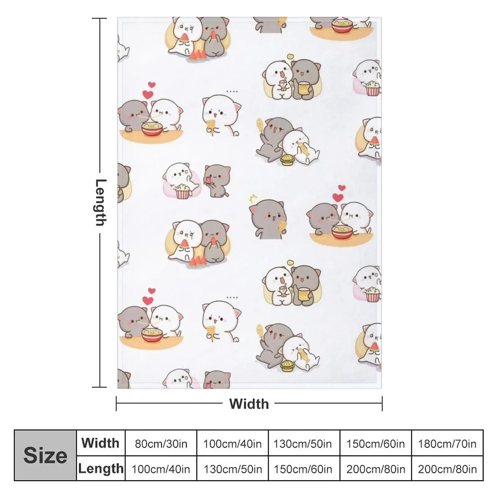 mochi peach cat sticker pack Throw Blanket Soft Big Furrys Flannel Fabric Blankets