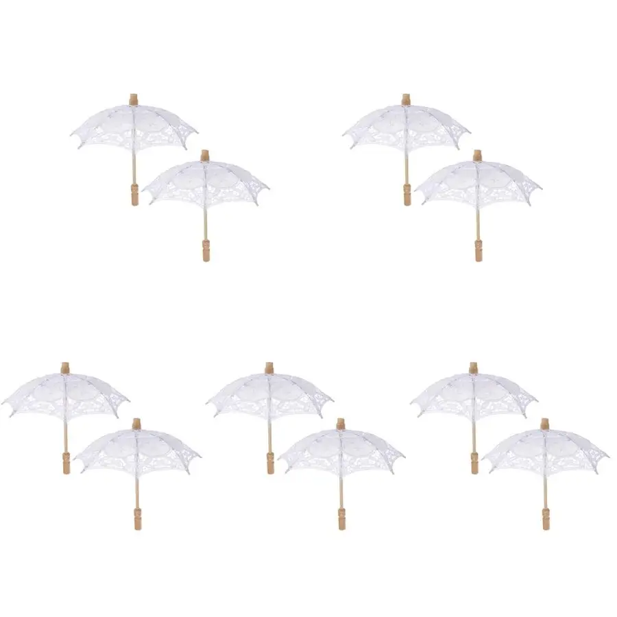 

Шт. белая хлопчатобумажная ткань, кружевной вышитый свадебный зонтик, реквизит для украшения фотосессии невесты 11,81 х 11,81 х 49,21 дюйма