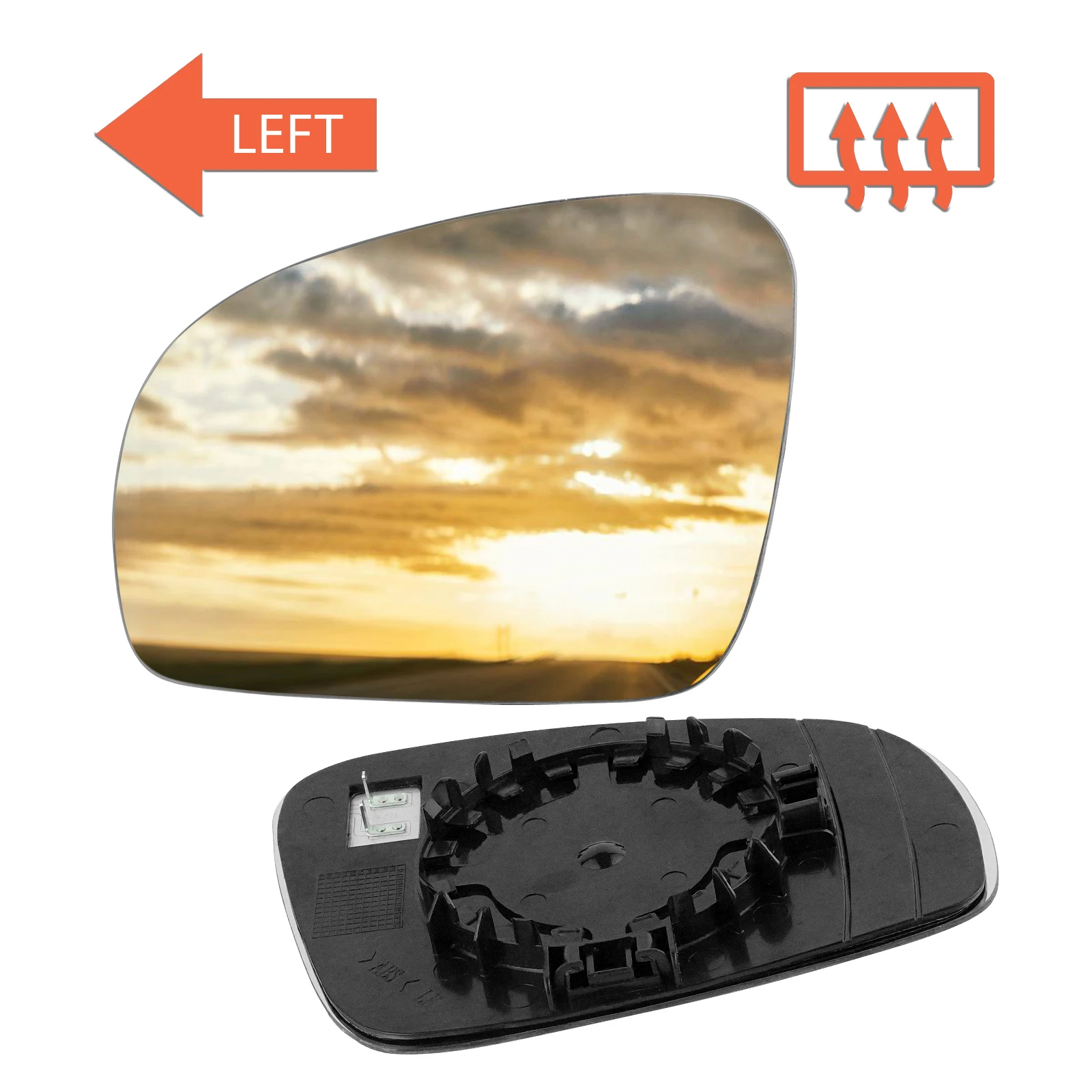 

Left Near Side Convex Wing Door Mirror Glass Heated For Skoda Fabia MK2 2007-14