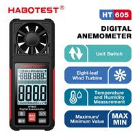 HABOTEST HT605 Digital Anemometer Portable Wind Speed Meter Windmeter LCD Backlight Display Temperature Humidity Meter