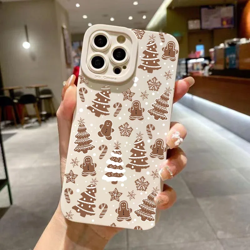 Christmas tree graphic phone case for iPhone 16 pro max 15 14 13 12 11 Xs X XR 7 8 plus se 2022 shockproof silicone bumper cover