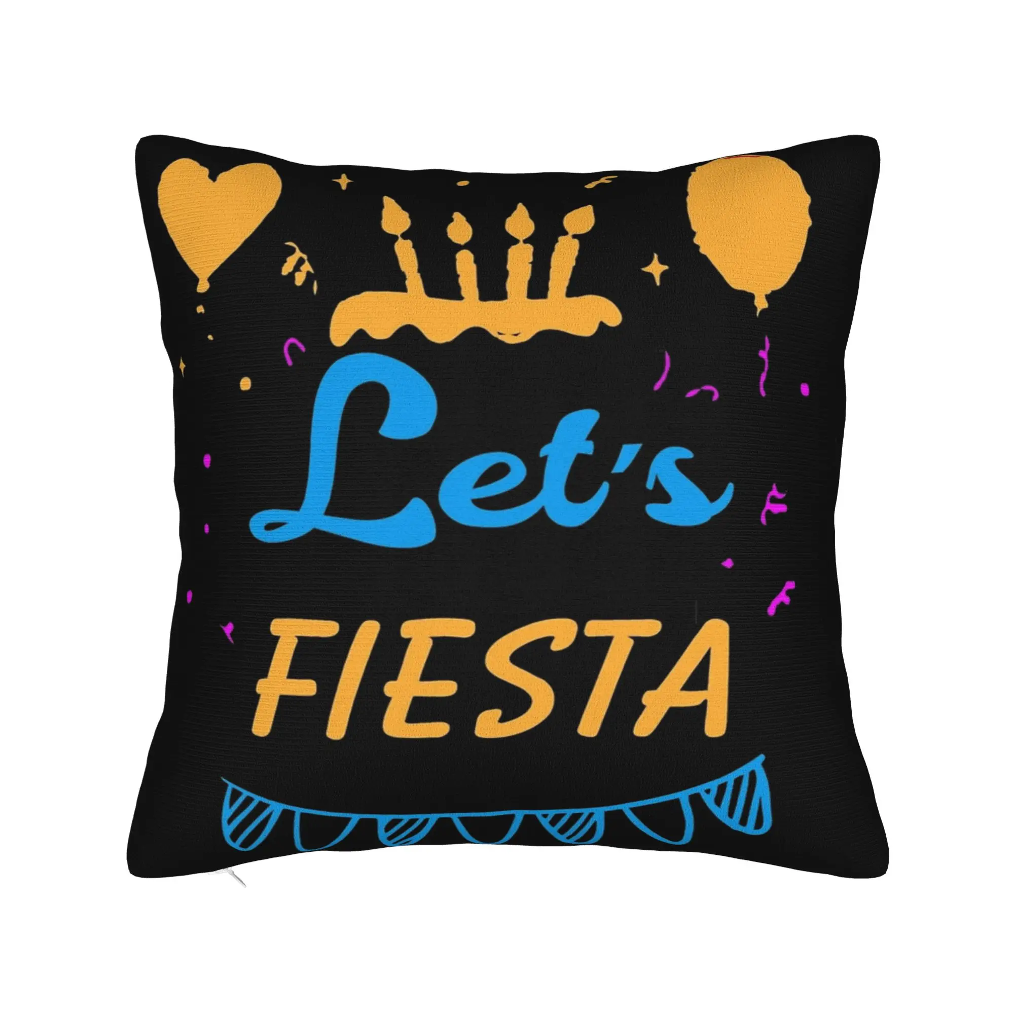 Decorative Pillow Covers Let's Fiesta Cinco De Mayo  Merch Bedroom  Throw Pillow Case Cover Zipper Multi Size