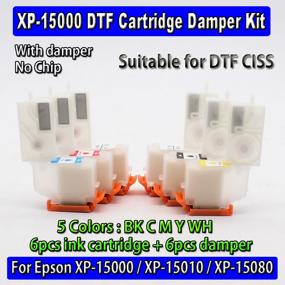 

XP15000 DTF Cartridge CISS Damper No Chip XP-15000 15010 15080 Direct Transfer Film Kit Parts Modification Ink Supply Filter