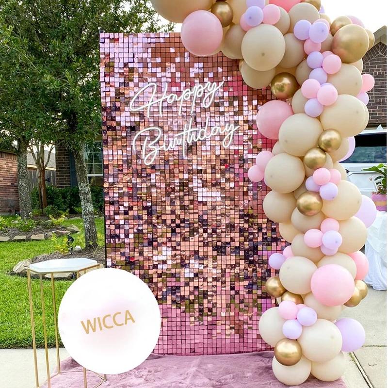 

16pcs/lot Square Sequins Wall Panel Birthday Decoration Shimmer Wall Sequin Backdrop Wedding Party Decor Bling Photo Backdrop