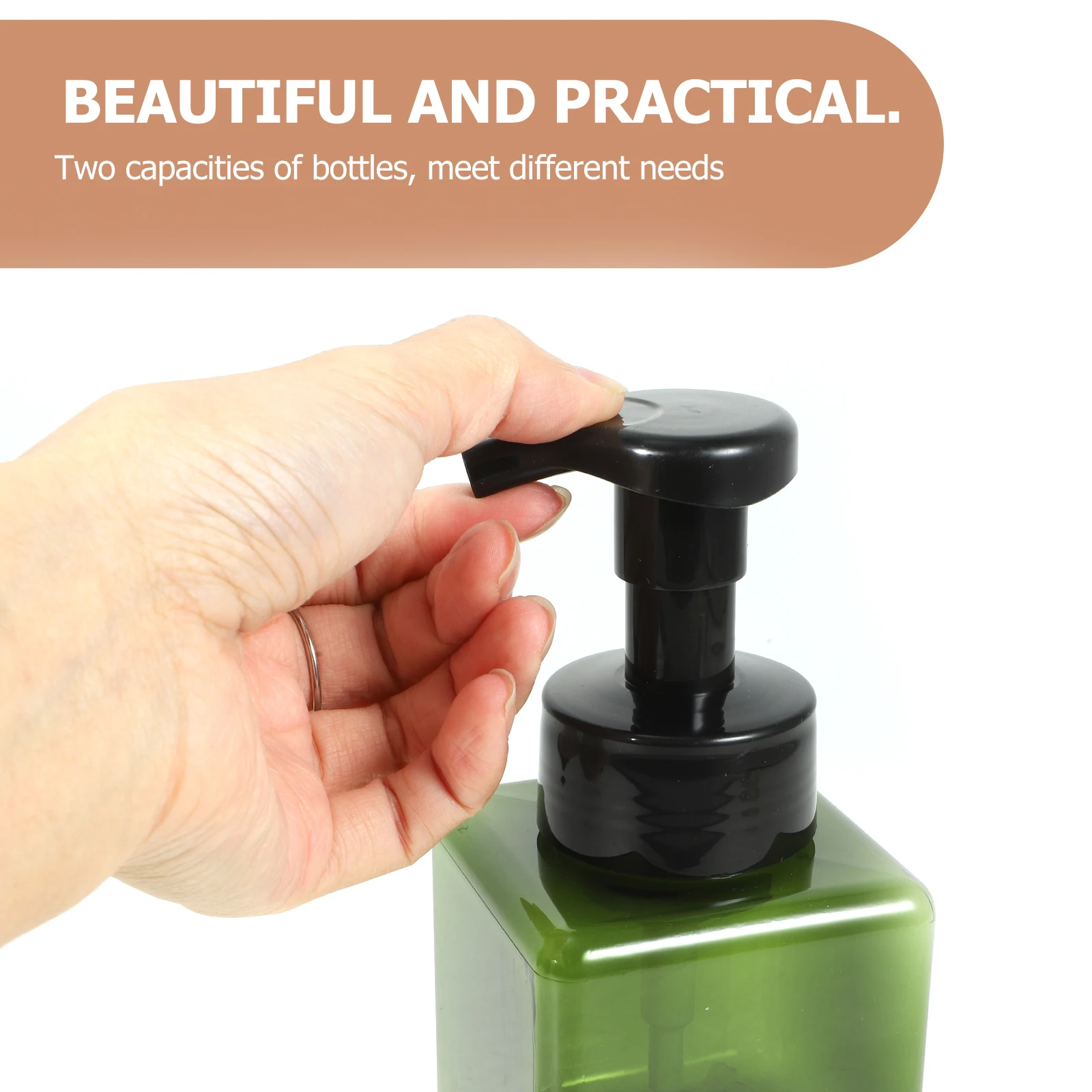 

4Pcs Travel Square Foam Bottles Refillable Shampoo Dispenser Pump Containers for Liquid Soap Travel Bottles