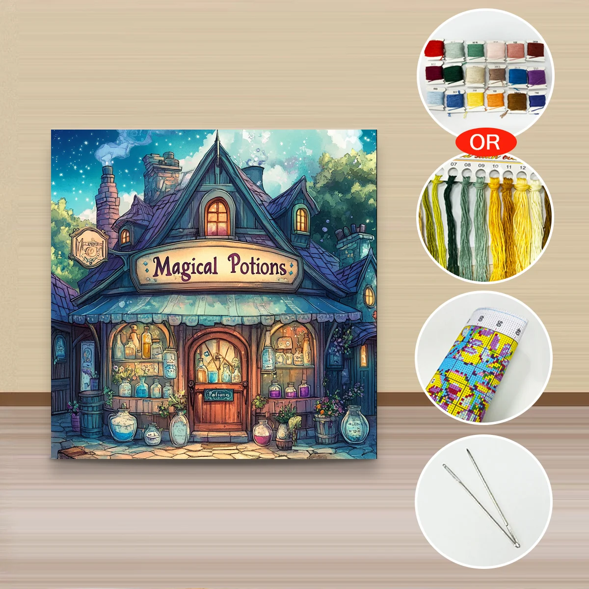1 Stück 40x40 cm/15,74 Zoll, 11Ct/14Ct Kreuzstich-Set, DIY Valentinstagsgeschenk, Stickerei-Set für Festivals, Tiermotiv – Detail 3